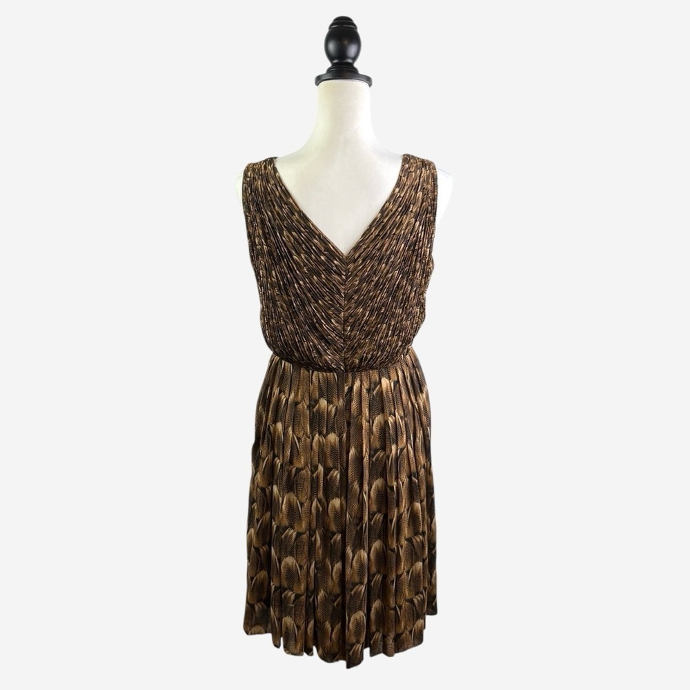 NWT Talbots Sleeveless V-Neck Dress Knee Length Size 8P Brown - Picture 5 of 11